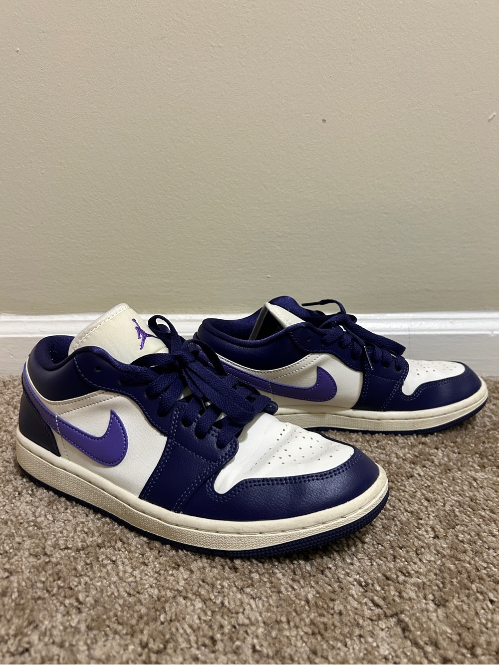 Nike Air Jordan Low Top Sneakers - White & Purple